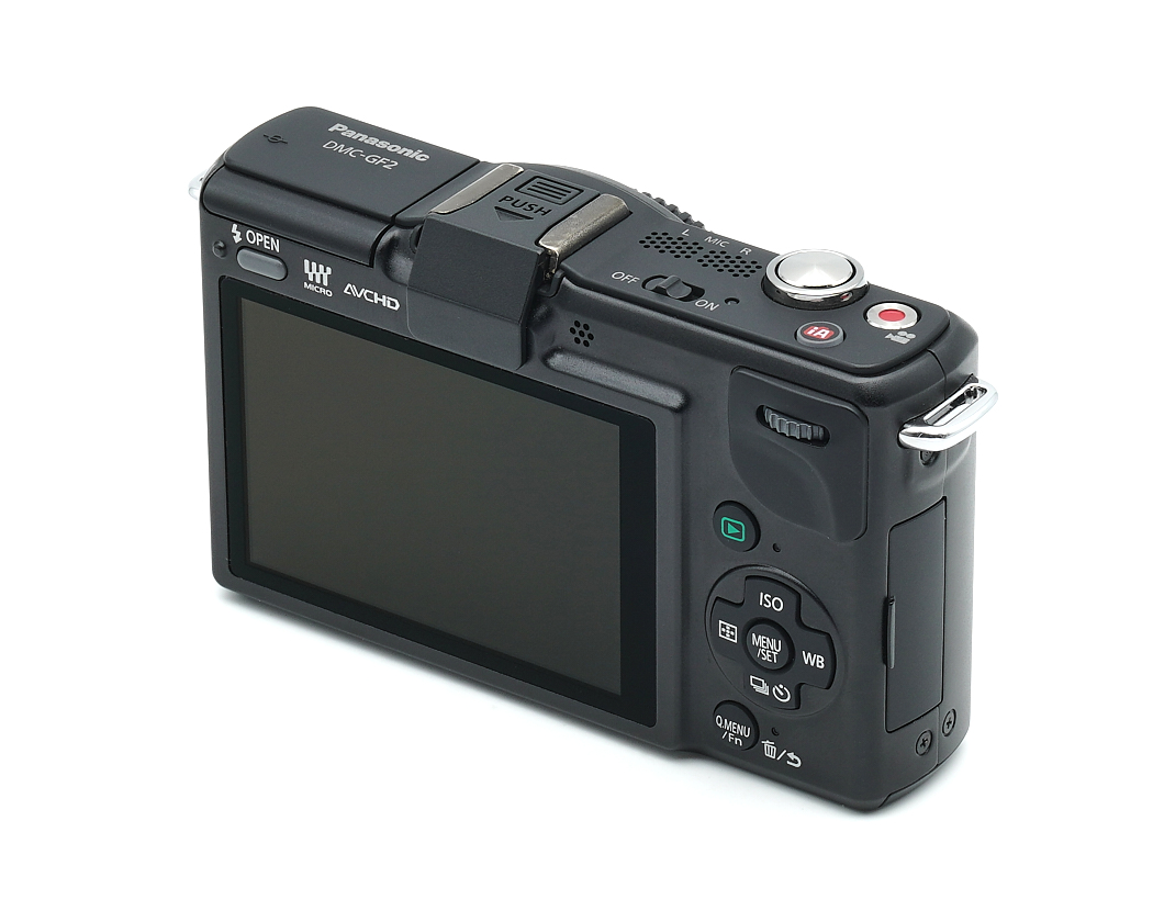 digitale Kamera, Kompaktkamera, LCD-Bildschirm, Bedienfelder, Blitzschuh