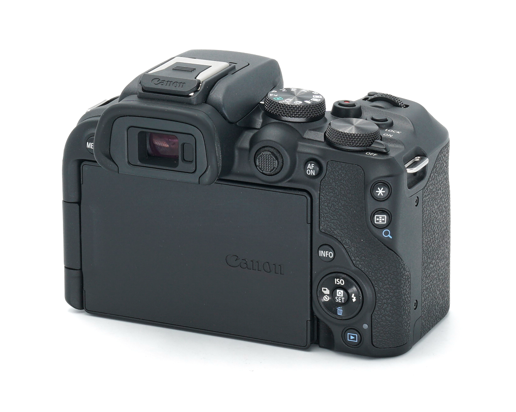 digitale camera, Canon, Schwarz, rückansicht, Spiegelreflex?