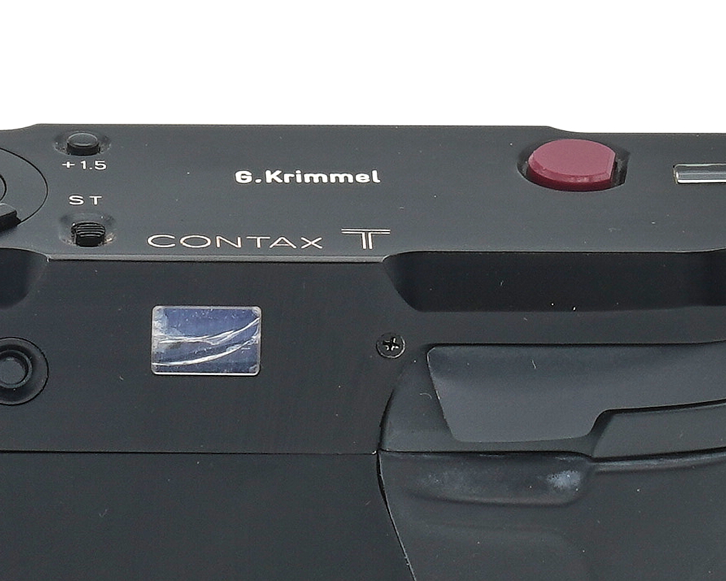 Kamera, Contax, G. Krimmel, obere Platte, roter Knopf