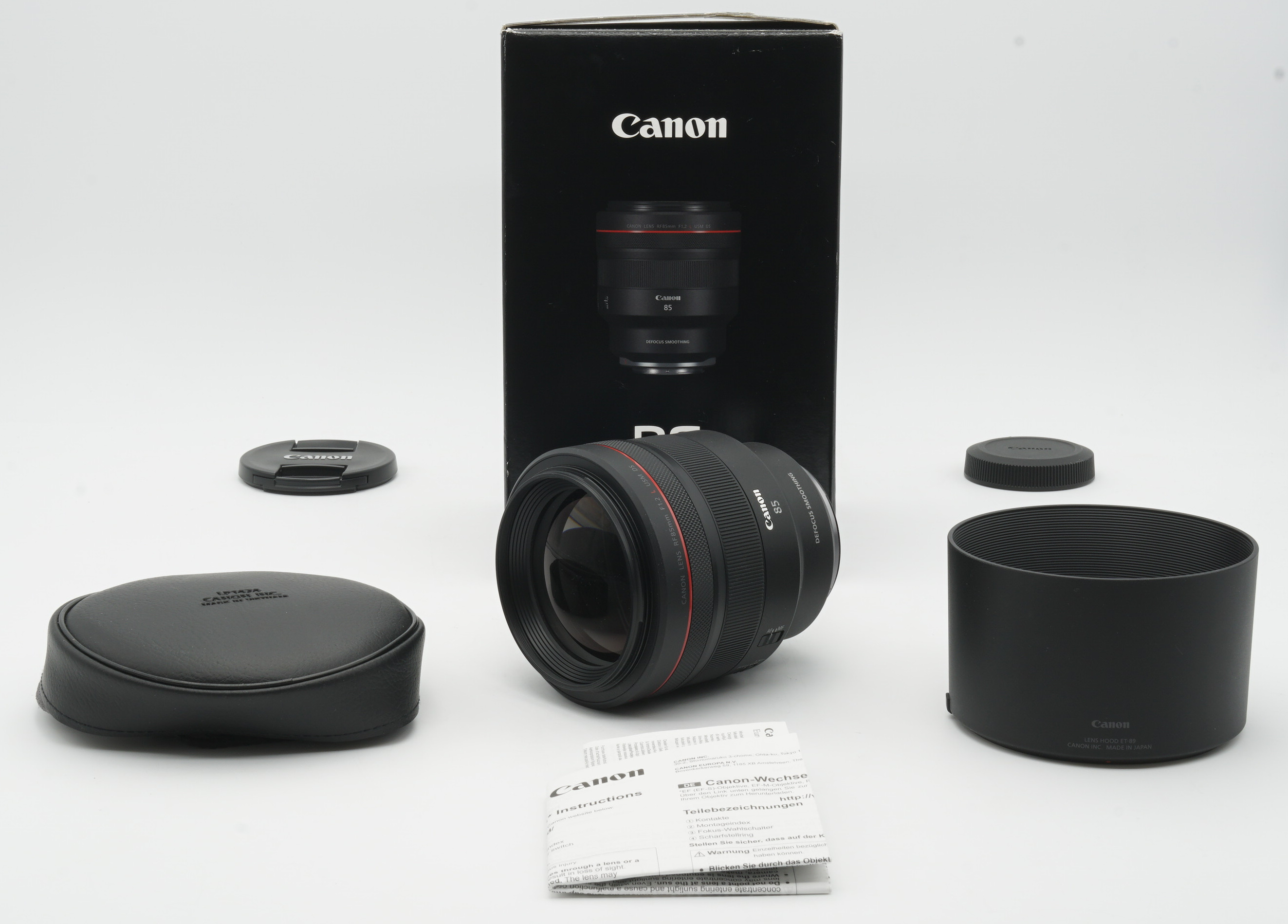 Objektiv, EF-Mount, Canon, 85mm, Inhalt der Verpackung