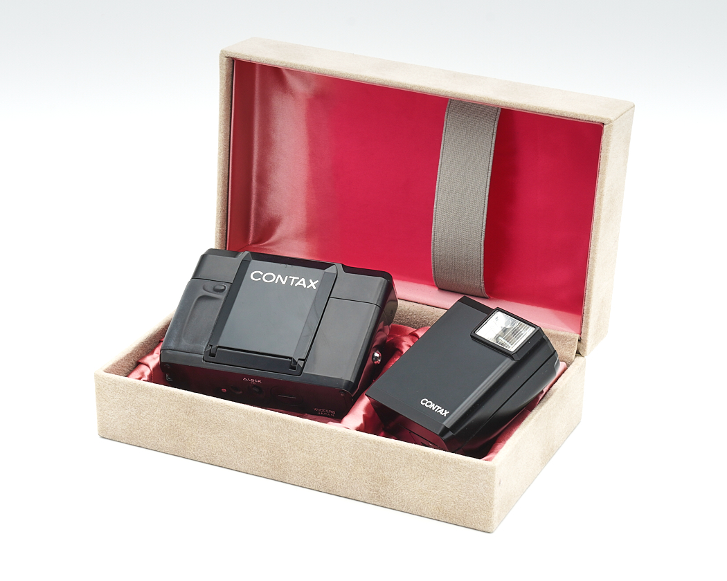 kamera, schwarz, box, satz, contax