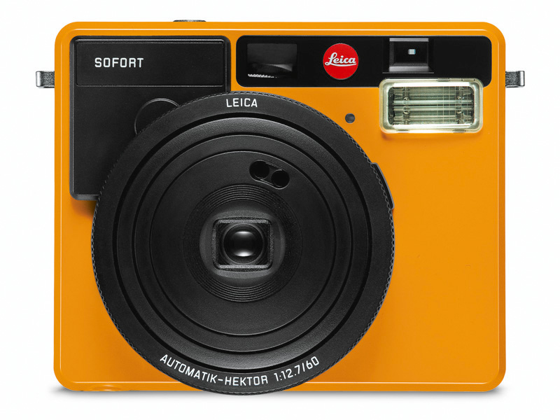 Kamera, Sofortkamera,  oranges Kamera, Leica, Objektiv