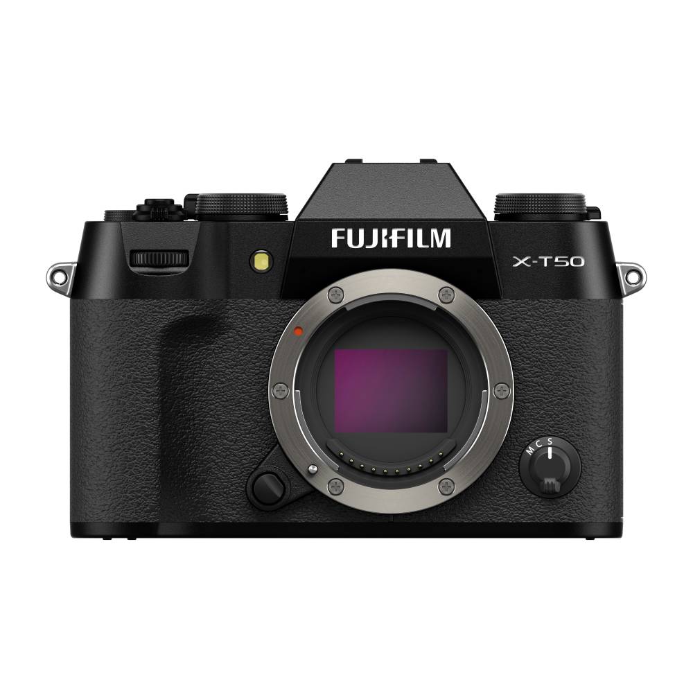 Spiegellose Kamera, Fujifilm X-T50, Wechselloses Objektiv, schwarzer Körper, Sensorvorderseite