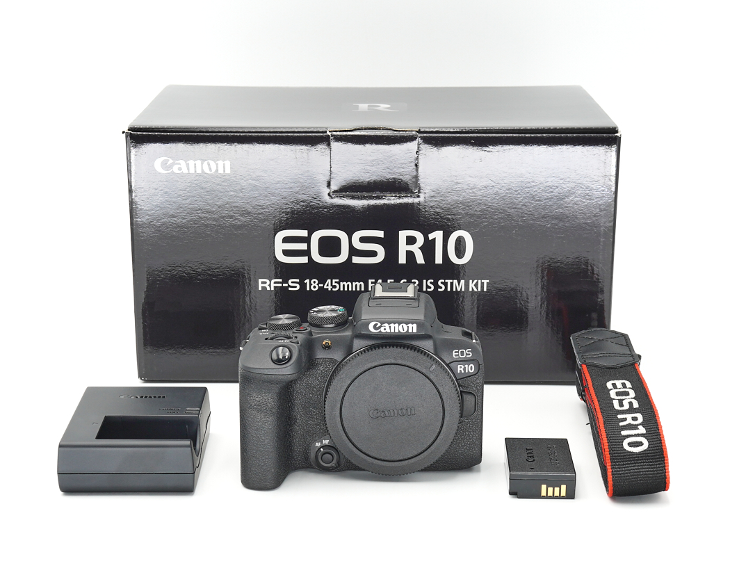 kamera, EOS R10, digitale kamera, kit, verpackung