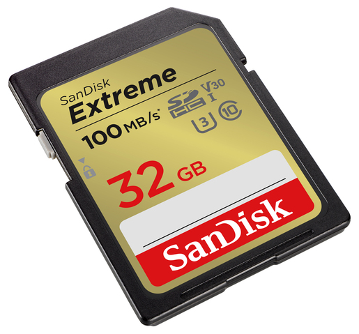 SanDisk Extreme SDHC-Karte 32GB 100MB/s V30 UHS-I U3