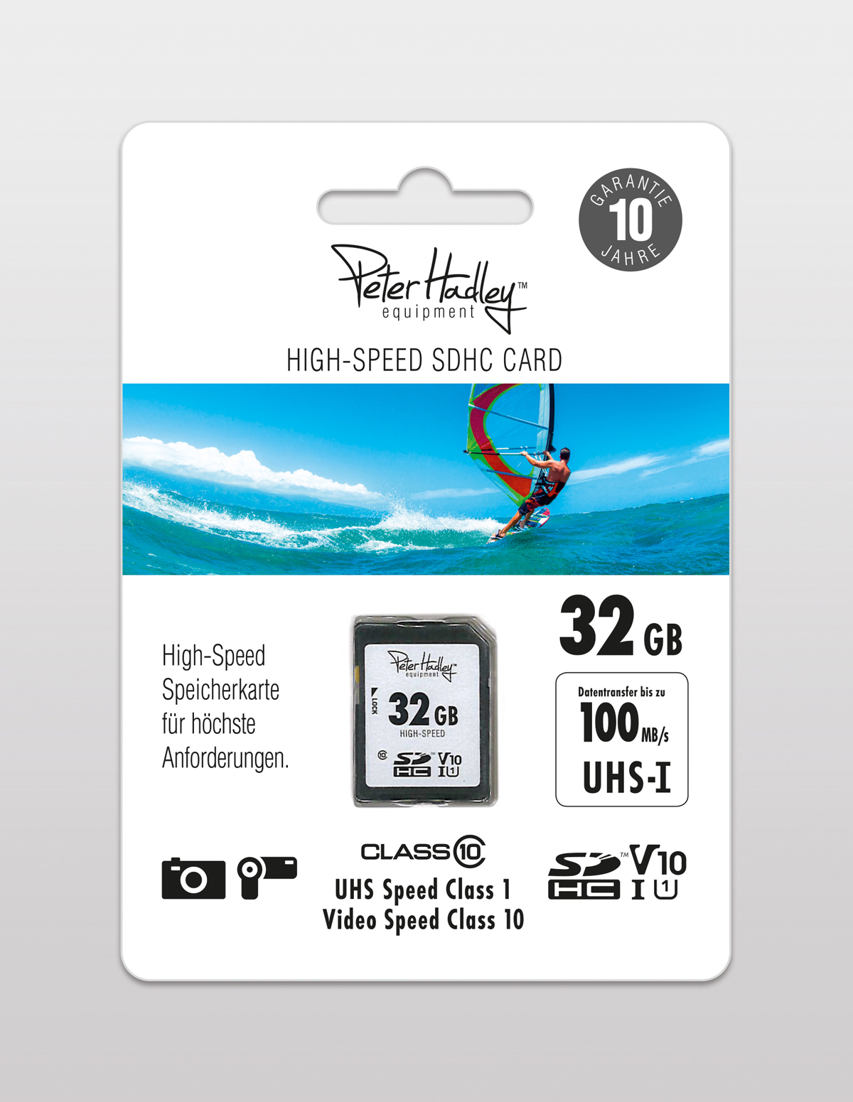 Peter Hadley High-Speed 32 GB SDHC-Karte Cl10 UHS-I, U1, V10 (100 MB/s)
