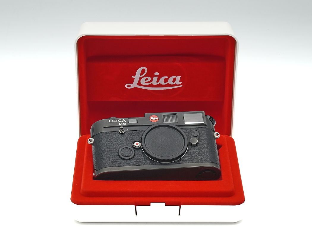 kamera, Leica, Spiegelreflex, schwarz, Schachtel