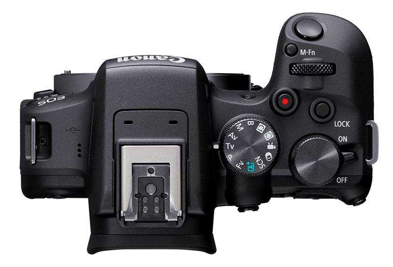 Digitale Kamera, DSLR, Kameragehäuse, Oberseite, Schwarz/Grau