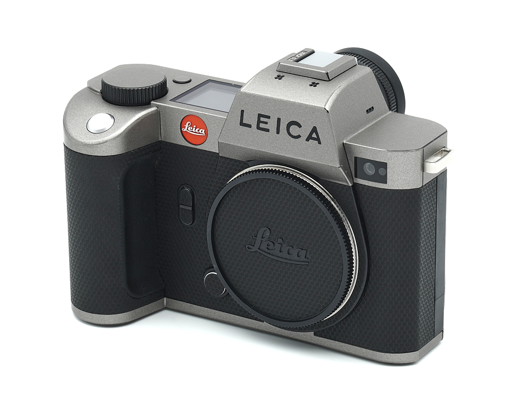 Kamera, Spiegellos, Leica, schwarzer Gehäuse, silbernes Gehäuse