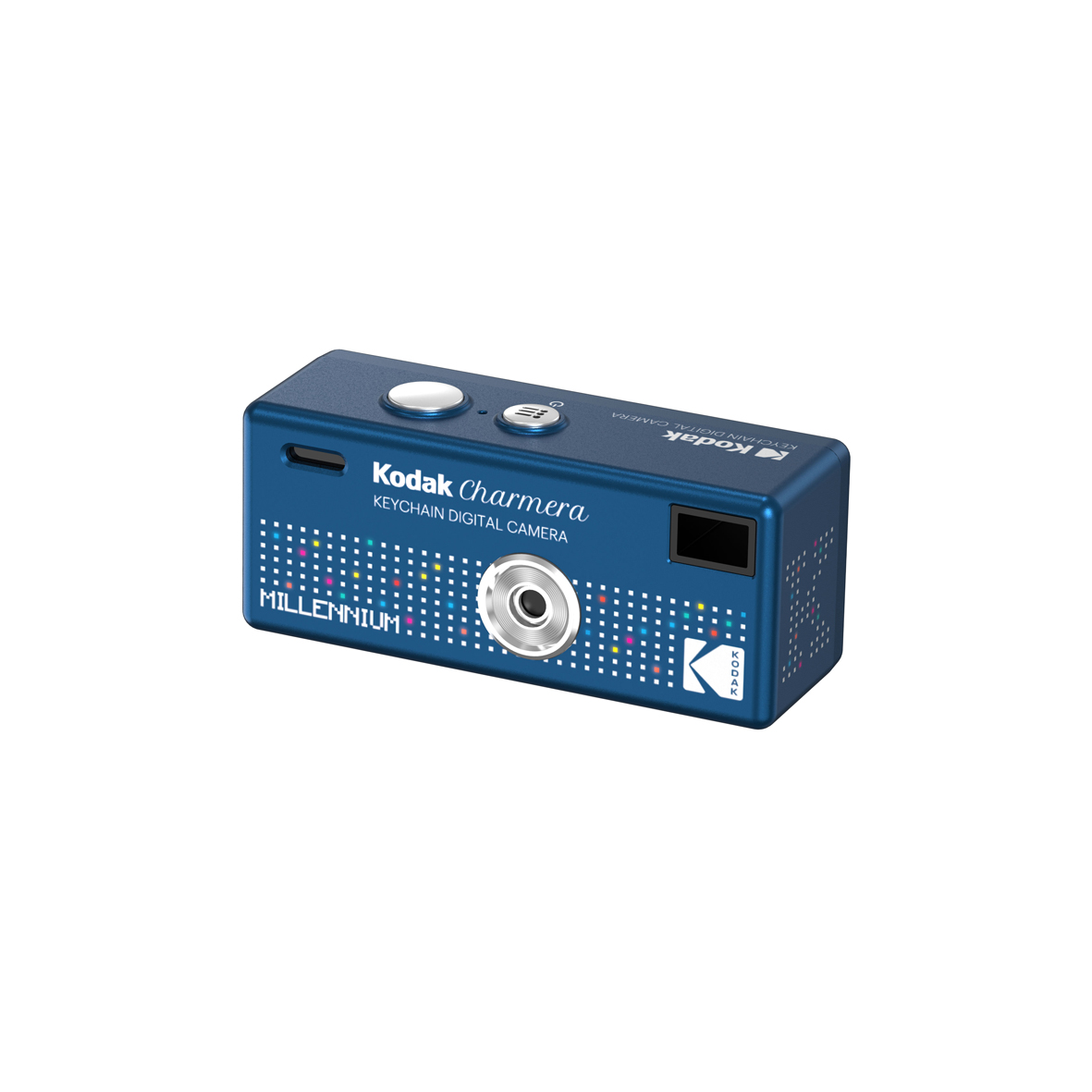 kamera, schlüsselanhänger, digitale kamera, blau, millennium