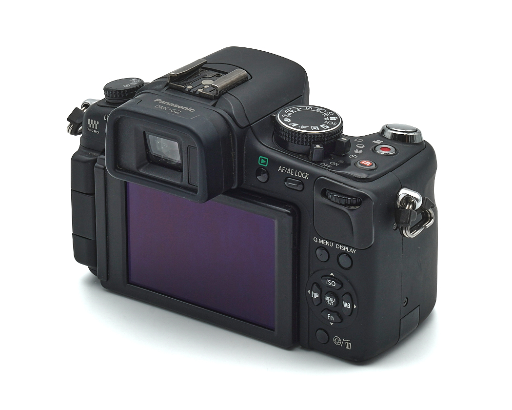 Kamera, Digitale Kamera, Rückseite, LCD-Bildschirm, Bedienungsknopf