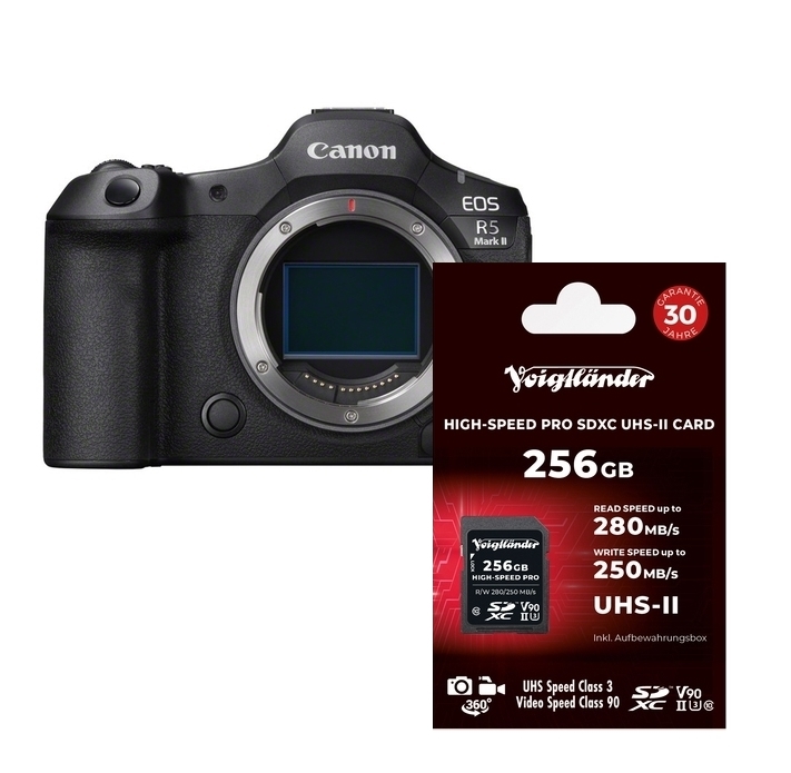 Canon EOS R5 Mark II + Voigtländer 256GB UHS-II ultraschnelle Speicherkarte