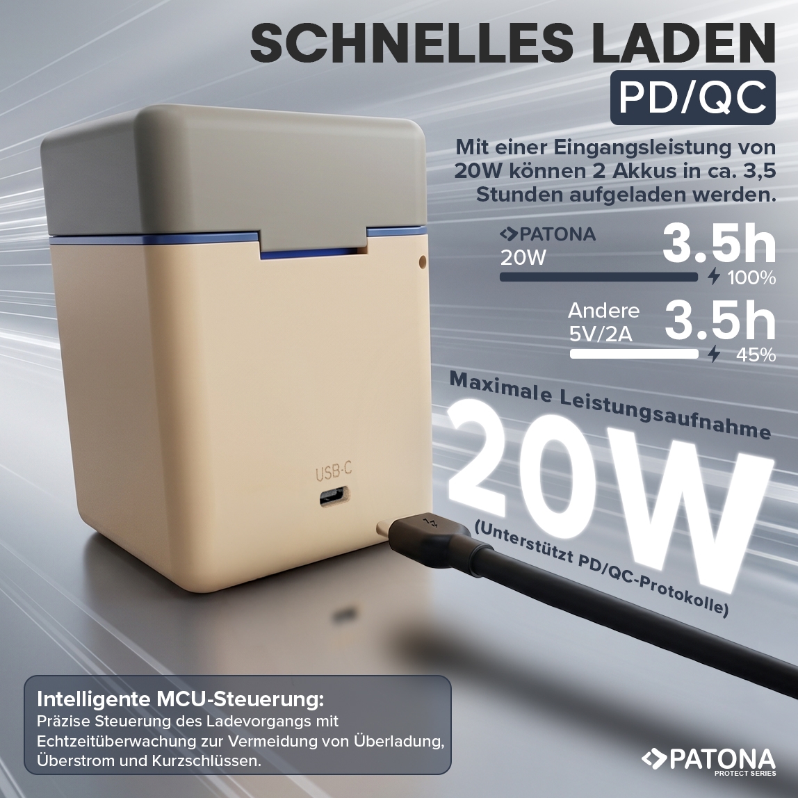 USB-C, Ladegerät, Stromadapter, 20W, PD/QC