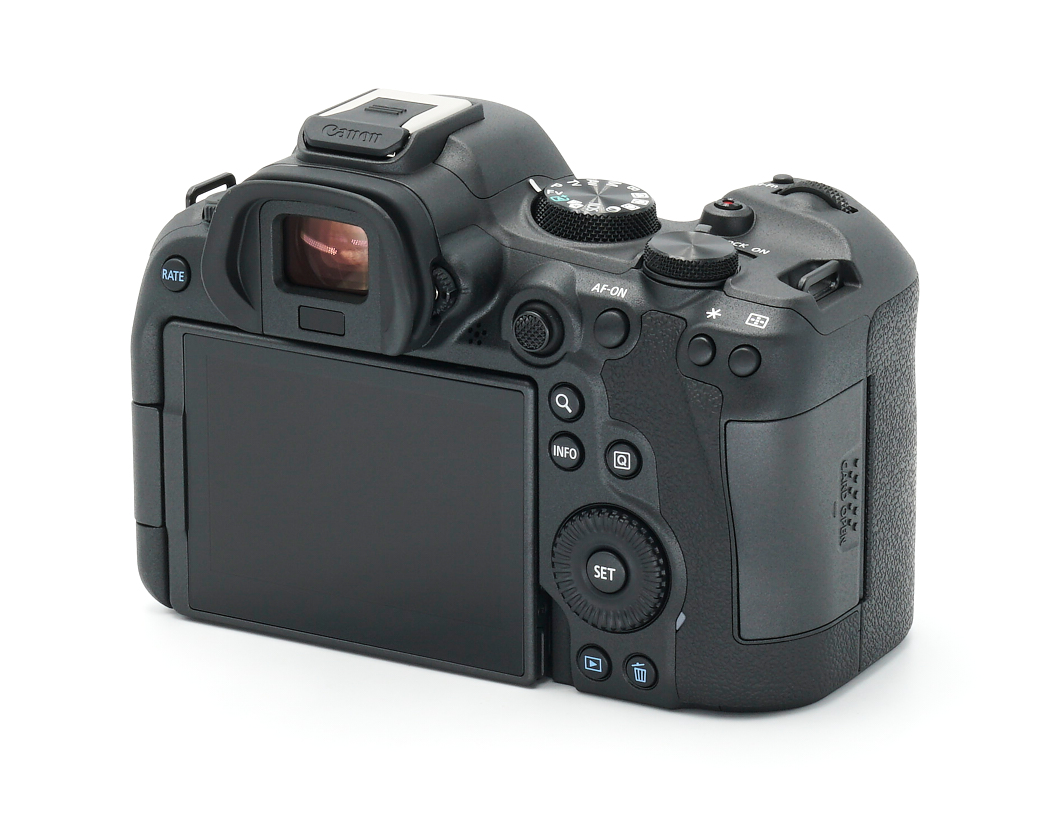 Digitale Kamera, SLR-Kamera, Rückseite, LCD-Bildschirm, Bedienrad