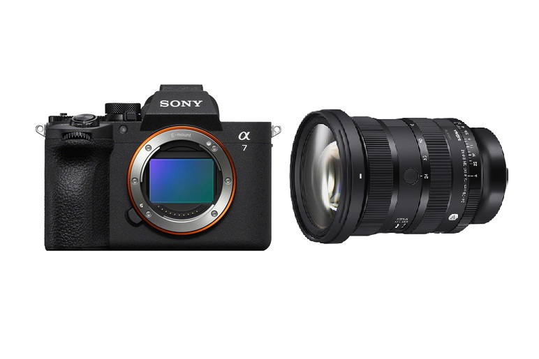 Spiegellose Kamera, Sony-Kamera-Korpus, Wechselobjektiv, Kamerasensor, dunkler Körper