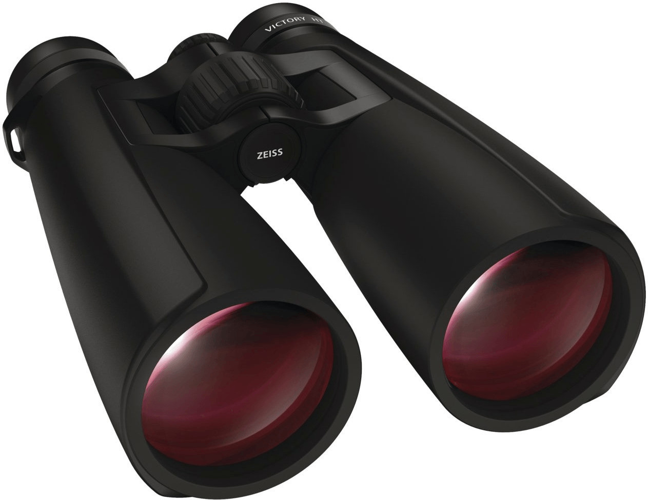 Fernglas, Schwarz, kompakt, gummiert, rote Gläser