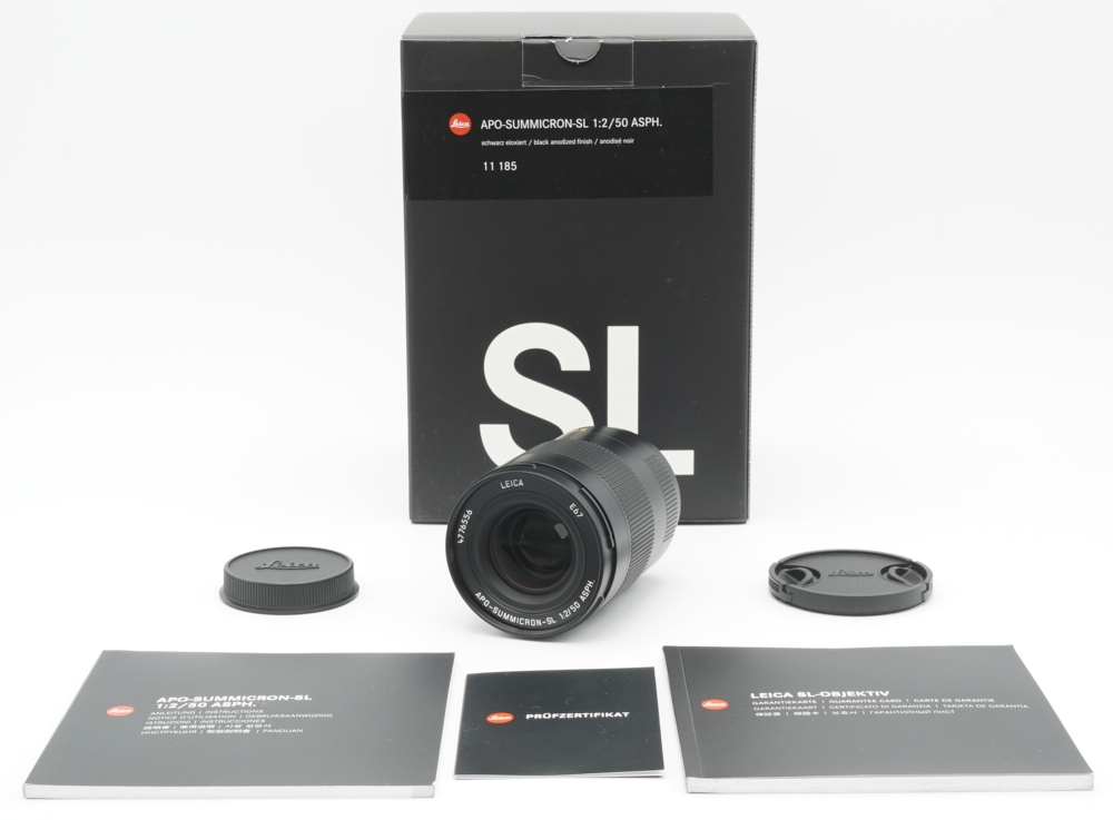 Kameraobjektiv, Leica, APO-SUMMICRON-SL 1:2/50 ASPH, schwarz, Kitsinhalt
