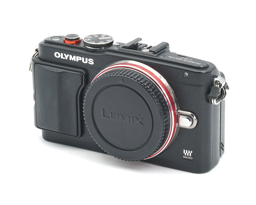 kamera, klein, spiegelreflex?, lumix?, schwarz