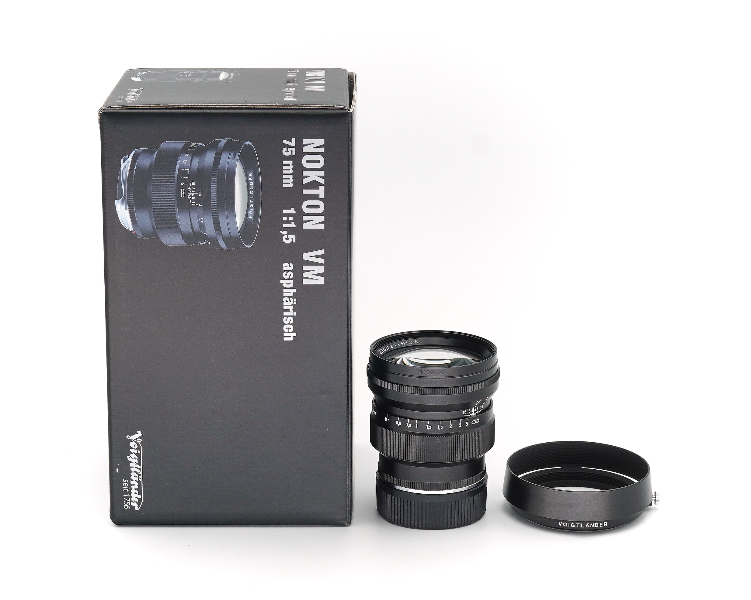 Voigtländer Nokton 75mm 1.5 VM ASPH. schwarz für Leica M Vitrinenmodell #**